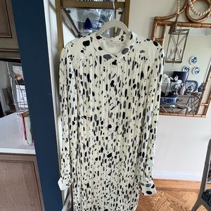 Ted Baker London crystal pleated dress navy and cream skirt 6/US 16-XL
